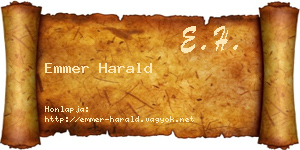 Emmer Harald névjegykártya